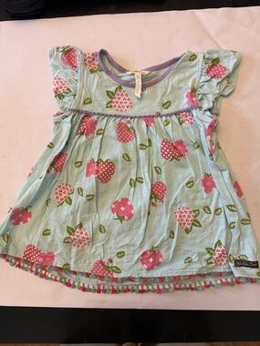 Matilda Jane Mint Dress with Pink Strawberry Print